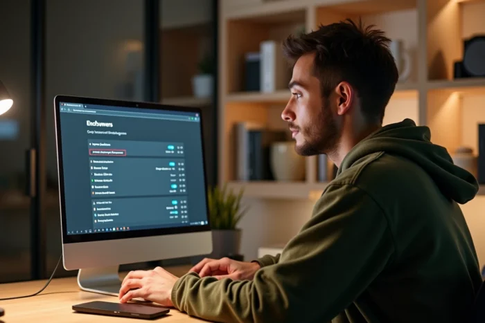 Un développeur désactivant les extensions navigateur qui interceptent les requêtes d'authentification sur la page de gestion des extensions